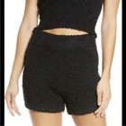 Women’s Skims Black Fuzzy Lounge Shorts Pull-On Solid Flat Front Casual Size S — photo 1