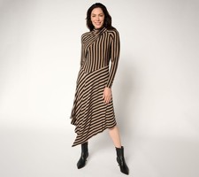 Me by Jennie Garth Women's Plus Sz Dress 1X Asymmetrical Multi-colored A703729