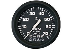 Faria F32850 Euro Tachometer 7000 RPM Gauge Gas W/SystemCheck Indicator J/E Blk