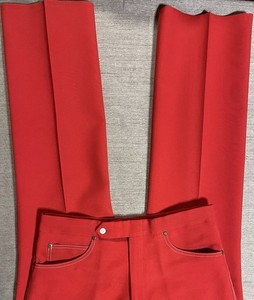 VINTAGE 70s Sansabelt Jaymar PGA Golf Slack Mens 34 Waist Red Pants, Wider Legs