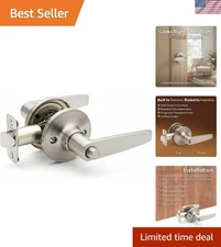 Durable Satin Stainless Push Button Privacy Lever - Perfect for Bedrooms & Baths