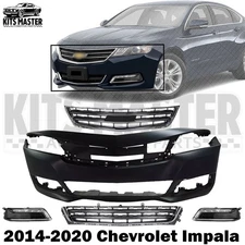 Front Bumper Cover Primed & Grille Assembly Kit For 2014-2020 Chevrolet Impala