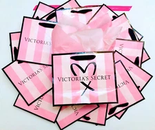 Victoria's Secret Pink Stripe Logo Small Med LG Paper Shopping Gift Bag 5 10 20 