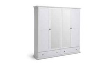 Habitat Heathland 4 Door 2 Drawer Wardrobe-White. Free Delivery,read description