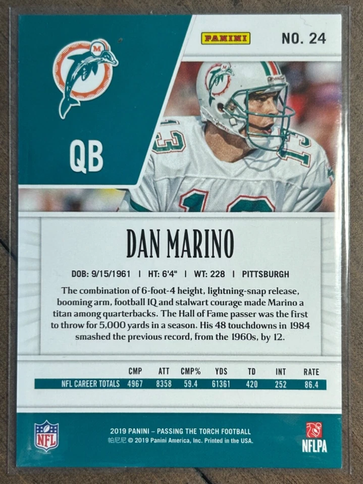 2011 Triple Threads Dan Marino Game Used Jersey Emerald /18 - Image 2 of 4
