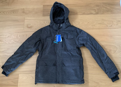 NEU Mountain Warehouse Herren Skijacke Mantel Comet Grau Struktur Winter S Small