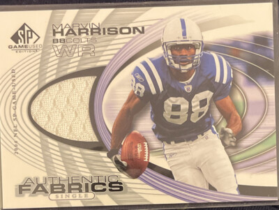 2004 UD SP Game Used Marvin Harrison Authentic Fabrics Jersey Patch Colts MINT!