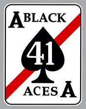 GRUMMAN TOMCAT F14 BLACK AS BLASON BLACK ACES SQUADRON AVION STICKER AV038