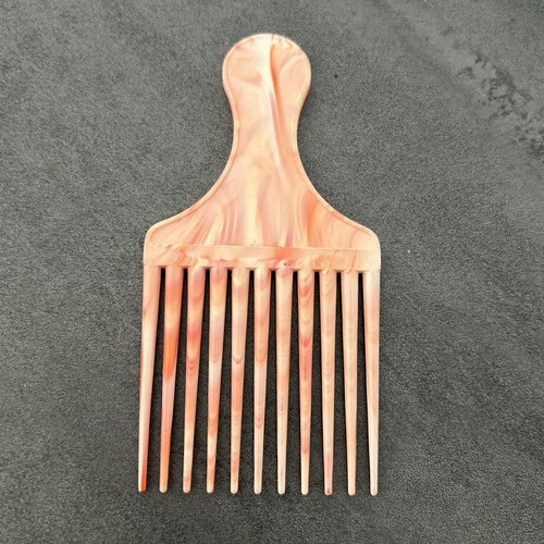 Pettine vintage per capelli asso viola marmorizzato rosa plettro/denti larghi, 5" - Foto 3 di 5