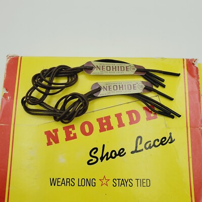 2 PAIR Brown 18 Inch WAXED DRESS SHOE  LACE STRING Neohide  USA 18'' NOS Light