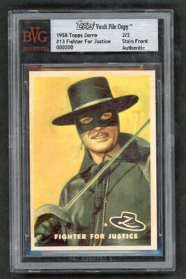 RT-173552　カード 1958 Zorro #13 Fighter For Justice Topps Vault File Copy COA