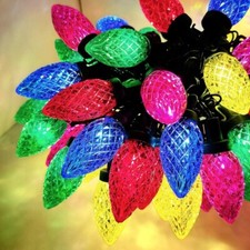 50 C9 LED Christmas Lights Outdoor Indoor Colored String Lights Waterproof 33ft