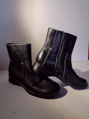 Kim Rogers Scout Zip Up Ankle Boot Women's Size M Black Leather