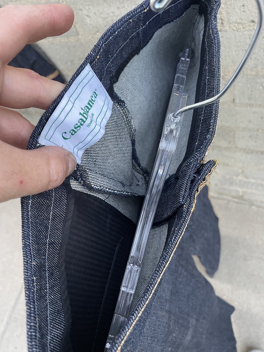 Tenue Casablanca Club Tennis En Denim Indigo - Échantillon De Défilé Porté Automne 2022 - Taille Sur Mesure