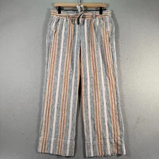 Jolt Linen Blend Pants Womens Large Purple Tie Dye Wide Leg Tropical Parachute