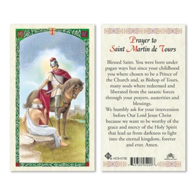Prayer to Saint Martin de Tours laminated prayer card