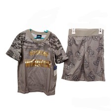Jellifish Kids Shorts Pajama Set-6/7 Boys 2 Pieces-Video Game-Gray