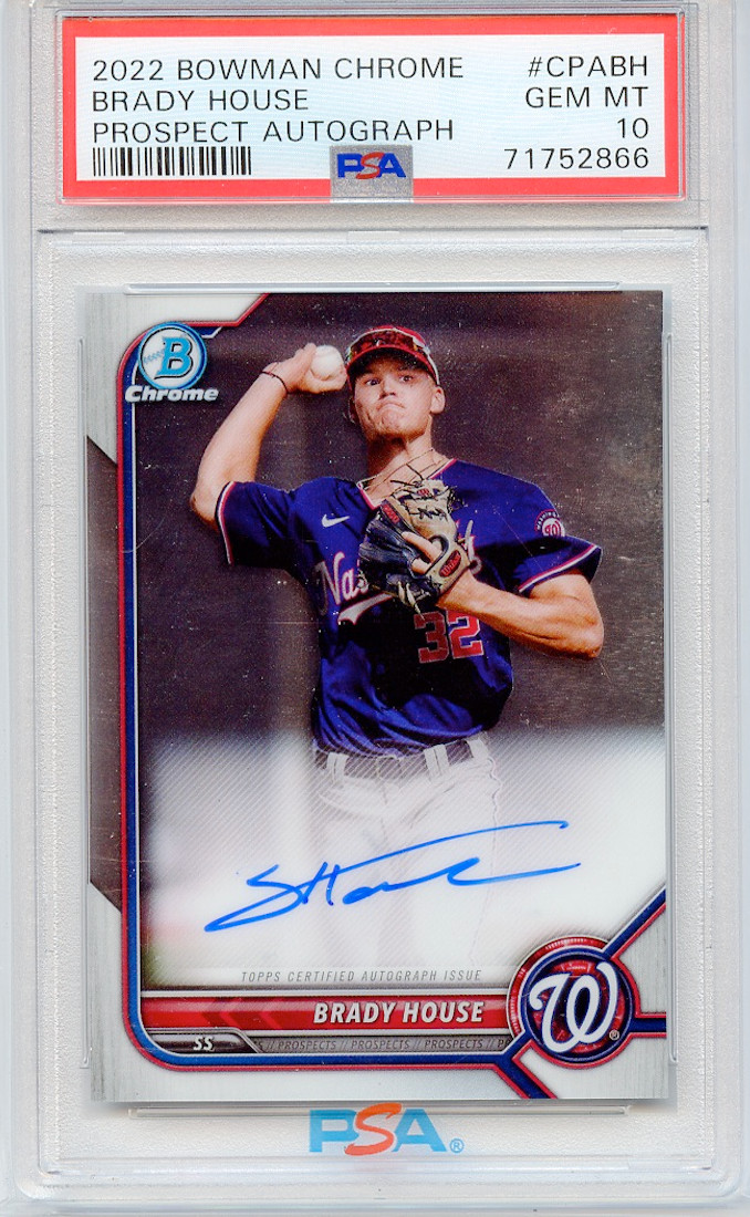 2022 Bowman Chrome Prospect Auto Brady House #CPABH - PSA 10 💎