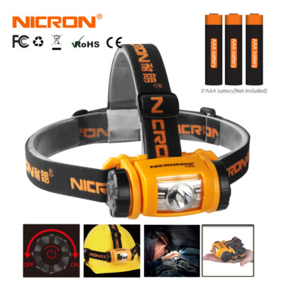 NICRON H40 LED Headlamp Fishing Headlight 200 Lumens IP65 Waterproof