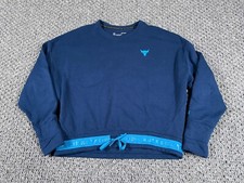 Under Armour Project Rock Collection Sweatshirt Women's Medium Blue Loose Fit