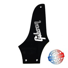 USA Made Solid Black Truss Rod Cover #5 for Epiphone Thunderbird + Chrome Decal