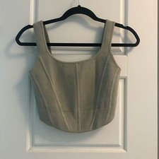 Aritzia Babaton Sculpt Knit Bustier - sage green, small