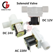 1/2" 12/24/220V N/C Magnetic Electric Solenoid Valve Water Air Inlet Flow Switch