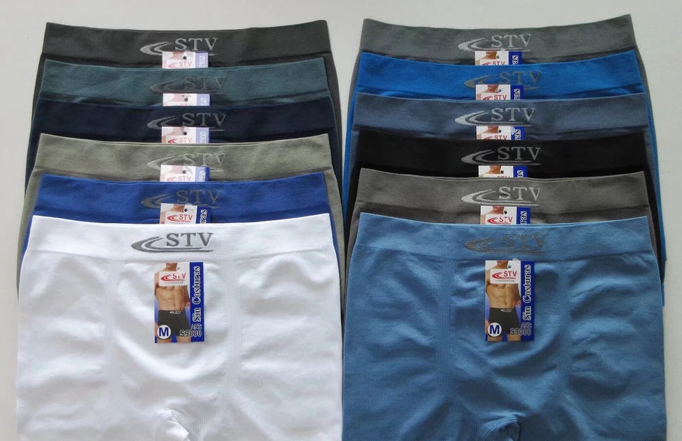 ⭐ 12 STV CALZONCILLOS STV BOXER UOMO S-M-L-XL-XXL-XXXL Sin costuras ENVIO 24h⭐