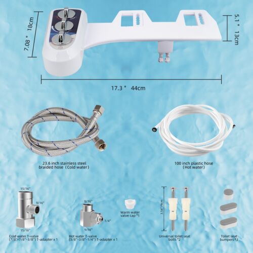 Non-Electric Bidet Self-Cleaning Dual Nozzle Bidet for Toilet Fresh Water Spray - Picture 9 of 9