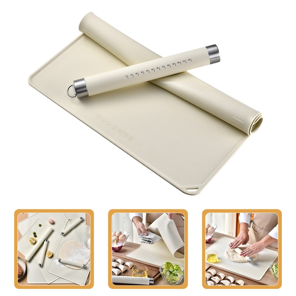 3 Sets Silicone Pastry Mat Nonslip Dough Mat Silicone Baking Mat