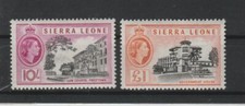 SIERRA LEONE 1955 Definitive Elisabeth II° - 10s / 1£ - 2 V MNH YV 192 -193 MF