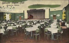 EPHRATA PA Ephrata Legion Club Dining Room Old Linen Postcard