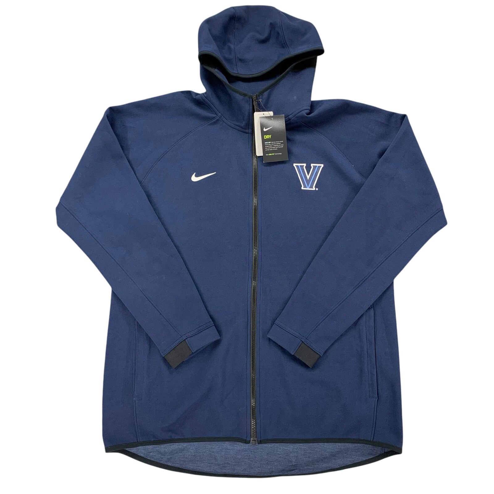 Nike Showtime Mens L Full Zip Hoodie Jacket Navy Villanova Wildcats CQ0306