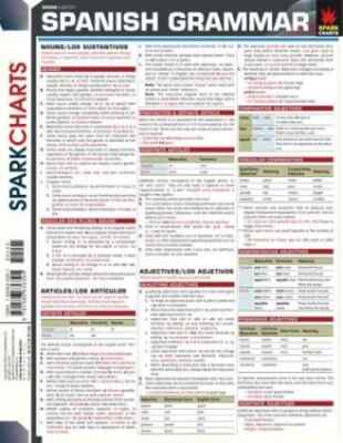 Spark Charts Spanish GRAMMAR Study Guide Bi-Fold Spark Charts FREE US Ship