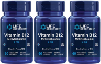 VITAMIN B 12 ENERGY BRAIN NERVE COGNITIVE HEALTH 180 LOZENGES LIFE  EXTENSION | eBay