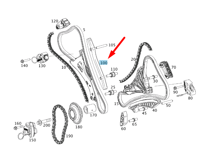 Neu MERCEDES-BENZ ML W166 Rechte untere Kettengleitschiene A2780523216 Original