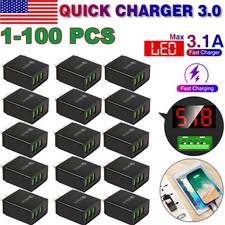 3 Multi-Port Fast Quick Charge QC 3.0 USB Hub Mains Wall Charger LED Adapter Lot