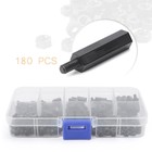 Nylon M3 Hex Column Male-Female Standoff Spacers Screw Nut Kit 180PCS Black