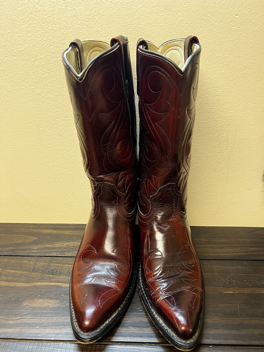 Vintage Acme 4939 Leather Burgundy Cowboy Western Mens BOOT