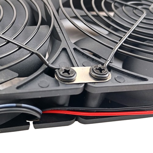 Dual Lüfter 240 mm Kühler Drehzahlregelung 3V-12V 3A 1800RPM Kühlluft Abgas Rahmen - Bild 7 von 12