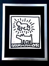 KEITH HARING + SIGNED VINTAGE PRINT FRAMED + BUY IT NOW!