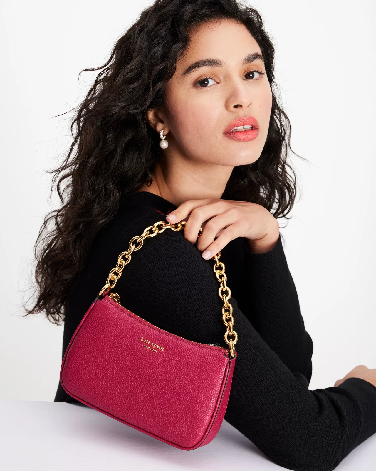 Nuova Kate Spade Jolie piccola convertibile tracolla rosa rinascimentale con sacchetto antipolvere