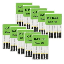 60pc Dental Endo Root Canal File K-files 25mm Stainless Steel #15-#40 Hand Files