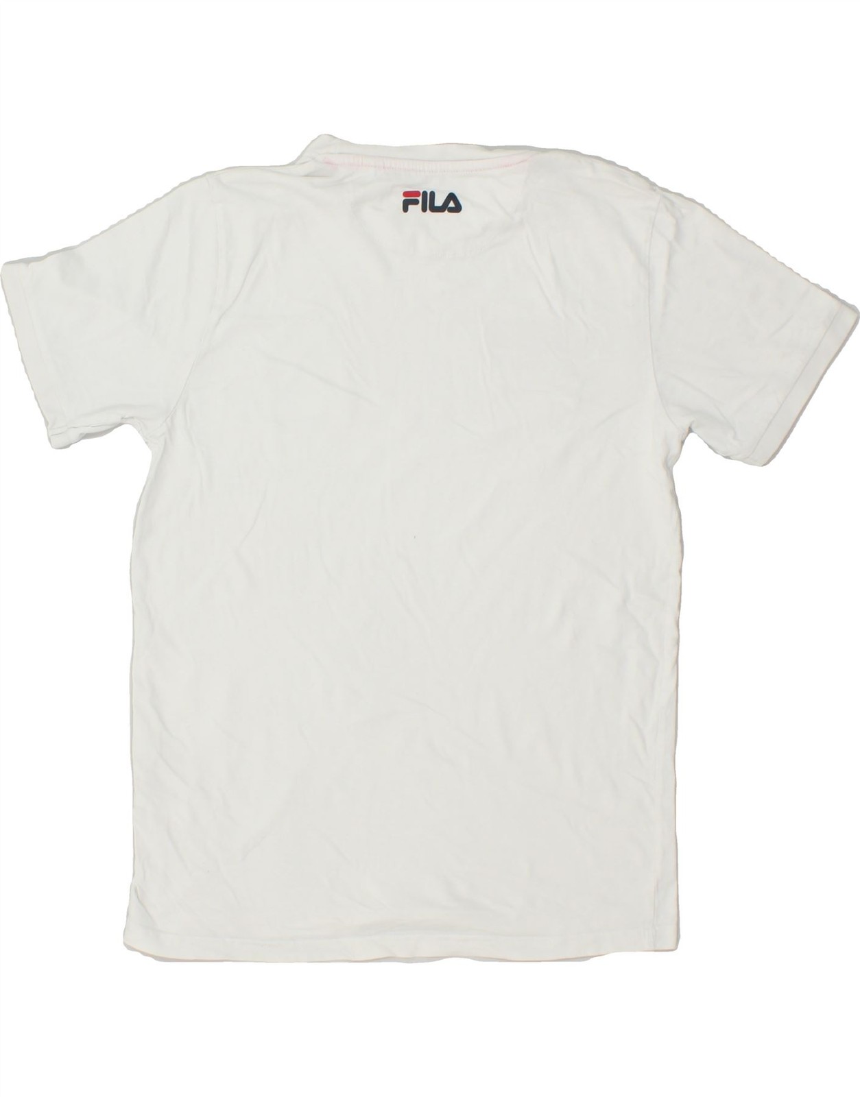 T shirt uomo FILA grafica top piccola bianca cotone CM05