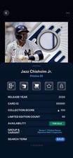 Jazz Chisholm Jr Digital Bunt Pristine Pieces Auto Relic Legendary /99
