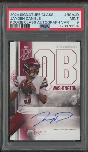 2024 Topps Signature Class JAYDEN DANIELS RC Rookie Auto Variation PSA 9 ZU1