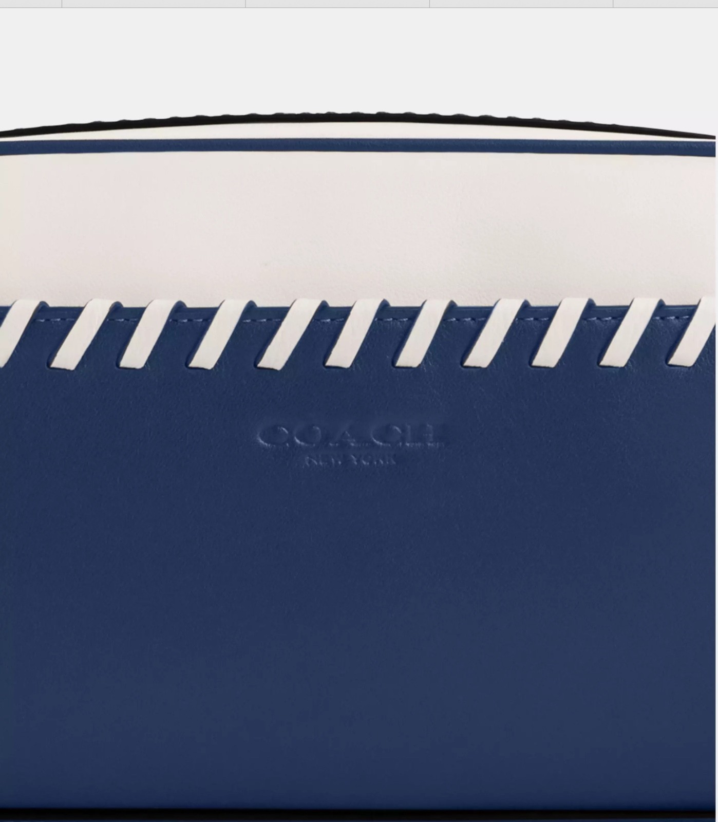 Coach Dopp Bag Leather Small Travel Kit - CAX53Blue Baseball Whipstitch Man NEW