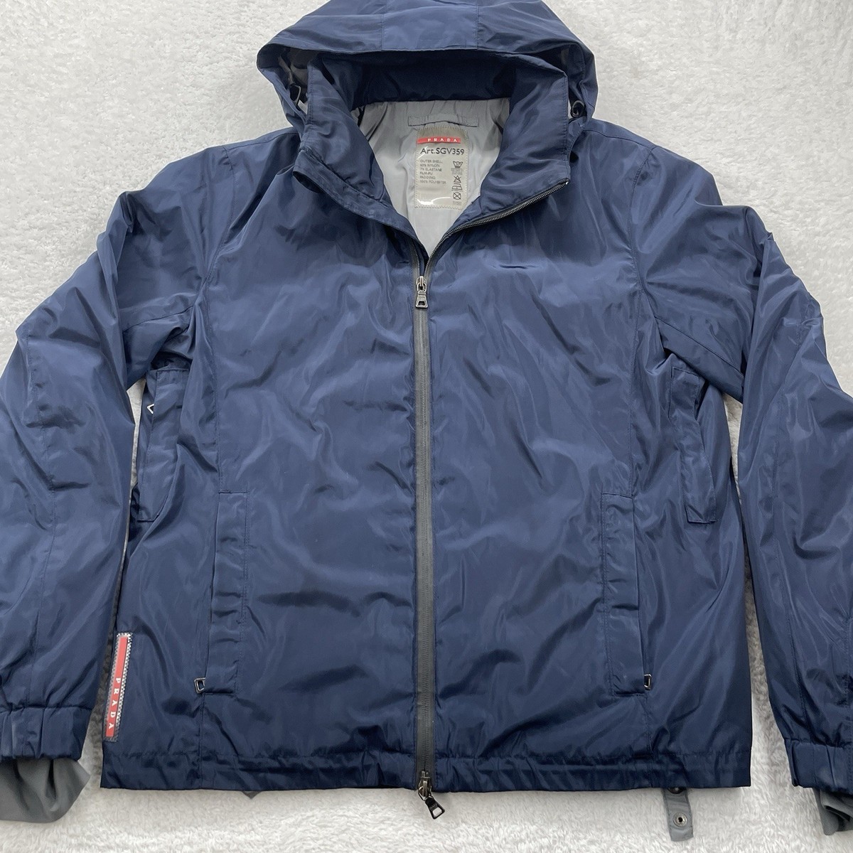 ジャケット・アウター prada sport nylon jacket navy Men's Prada Sport Winter Jacket Size 50 Navy Blue Nylon