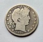 1901-S 90% Silver Barber Half Dollar Better Date