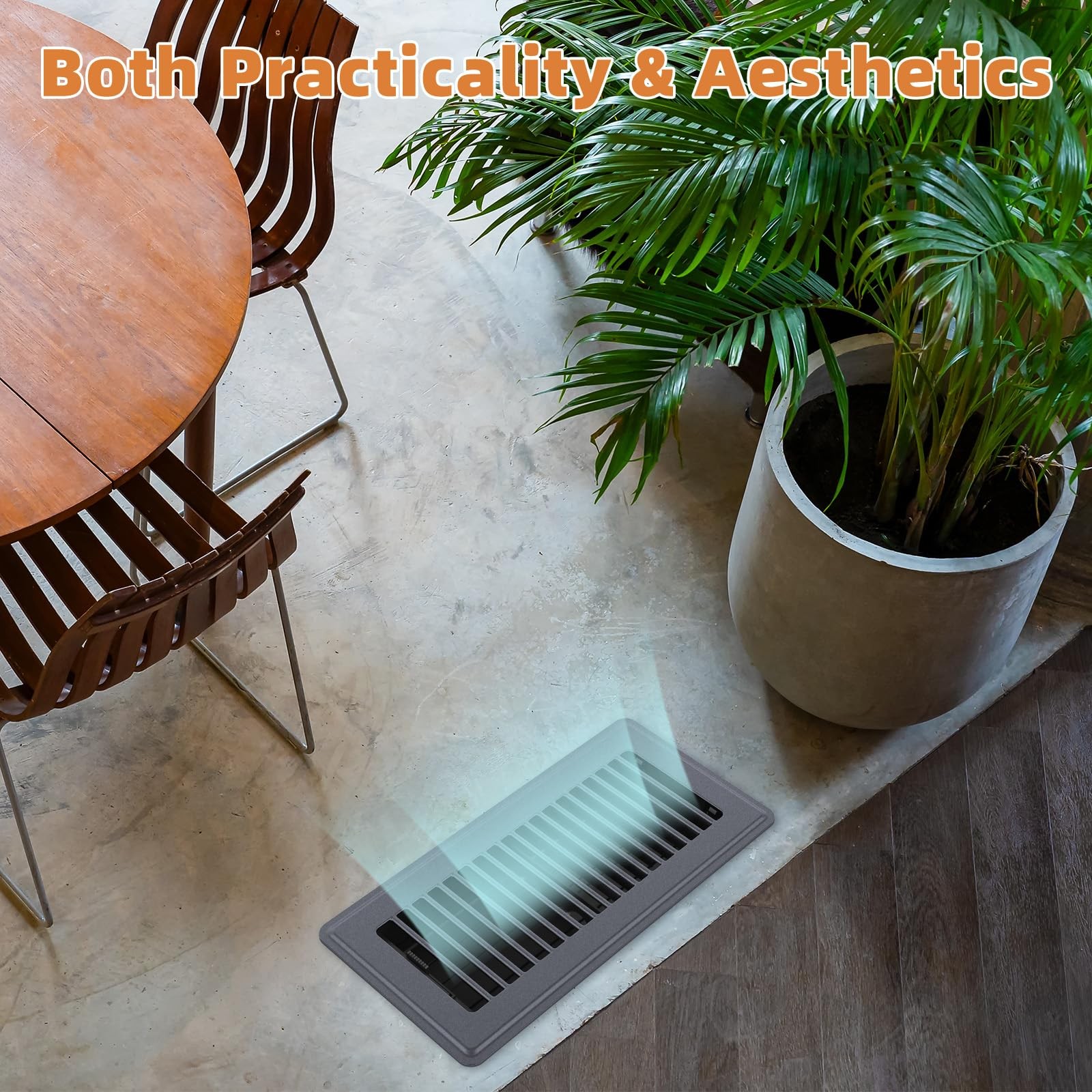 как выглядит Floor Register 4 x 10-8 Pack Dark Floor Vents, Heavy-Duty Gray Gray 4x10 8 Pack фото